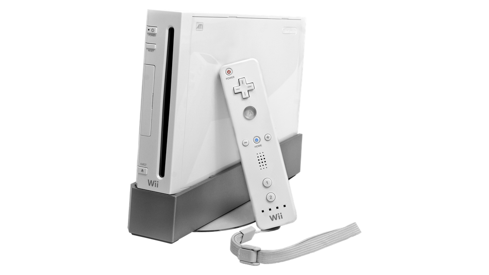 Nintendo Wii console and Wii Remote on a clean white background.