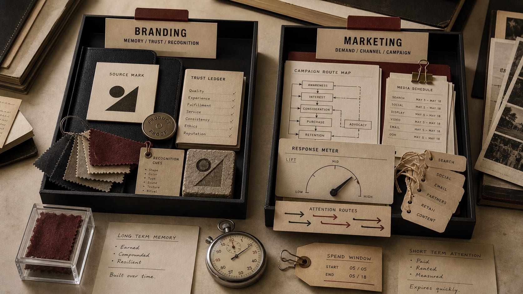 Branding vs Marketing editorial visual
