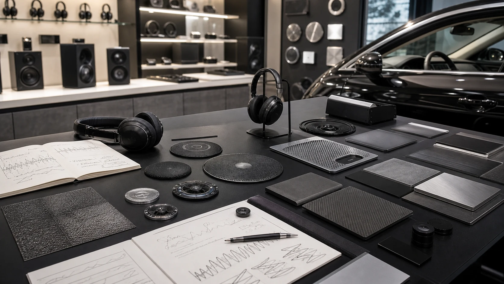BOSE service and listening scene with premium audio hardware, support cue, and home audio context.