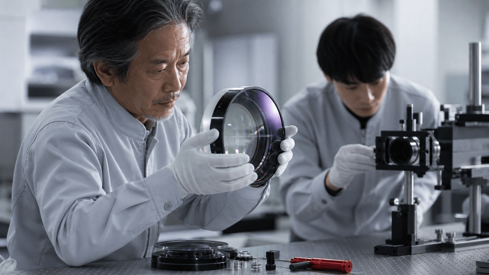 Optical system and image-capture equipment in a professional studio without visible branding.