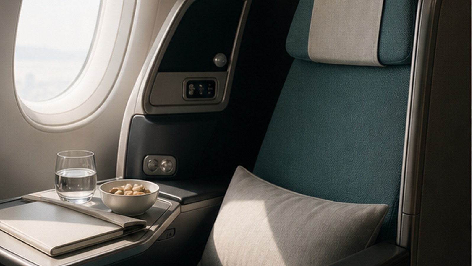 Cathay Pacific brand page editorial hero showing real product and service context.