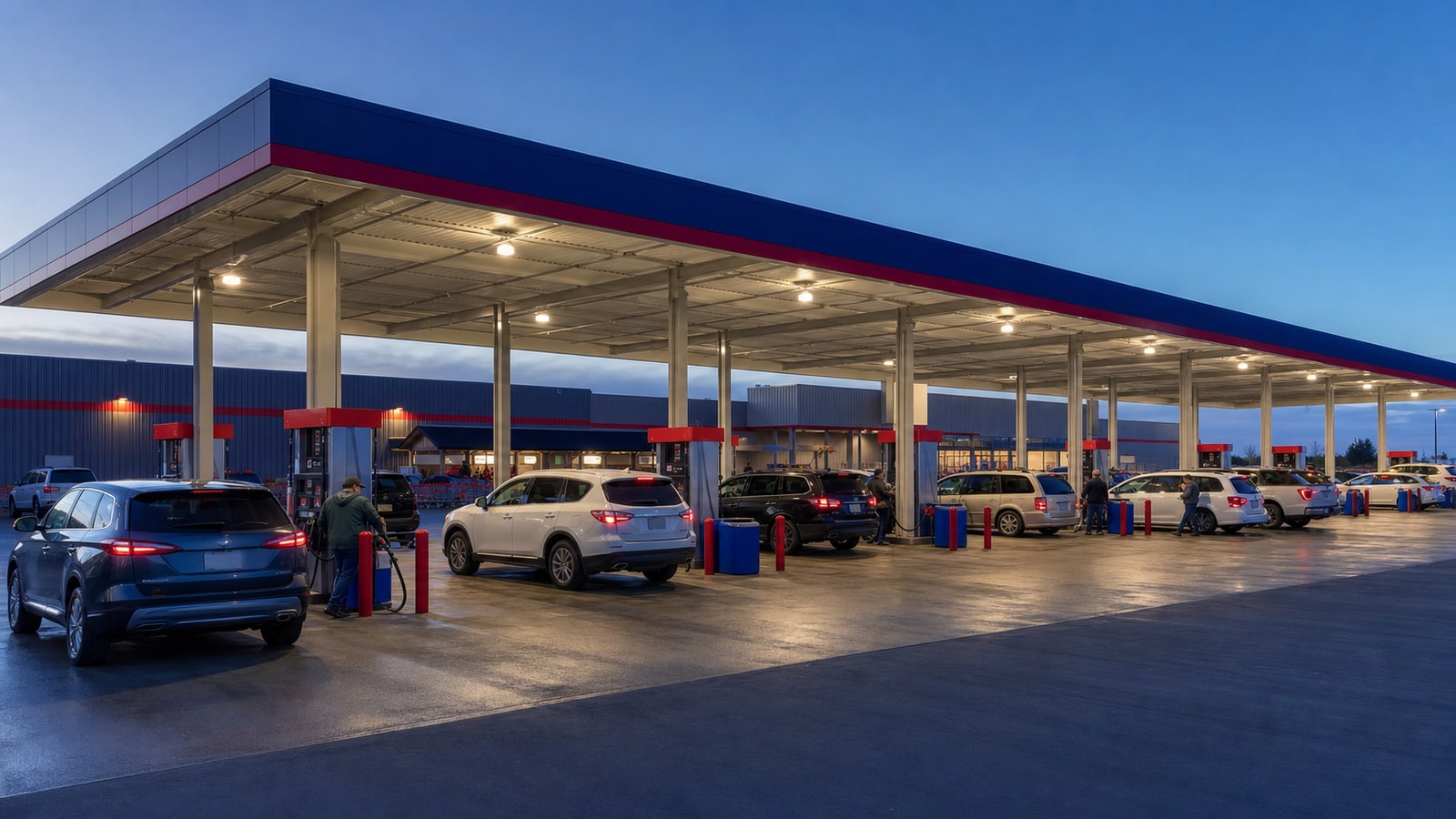 Costco fuel station showing the ancillary-service value of membership.