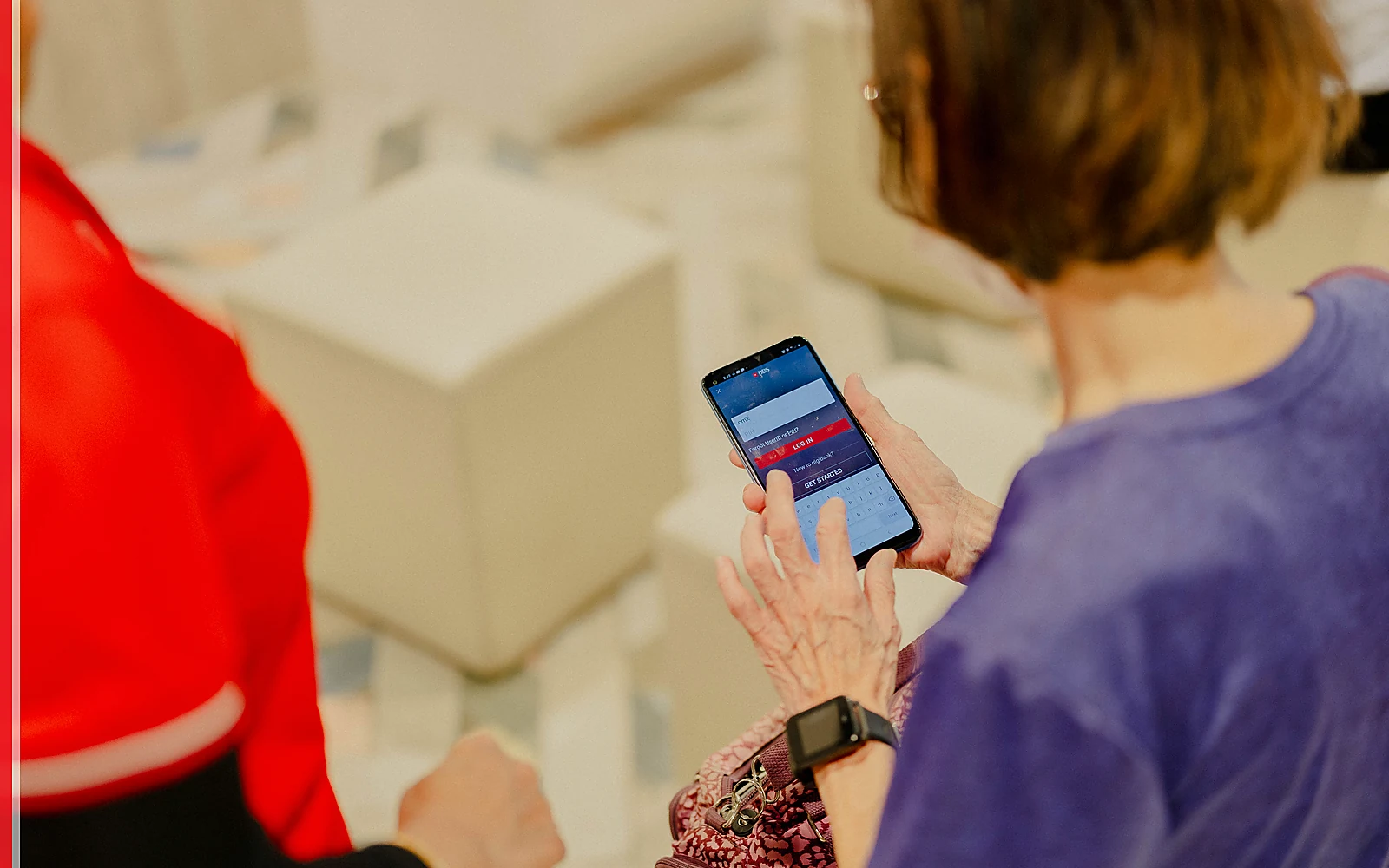 DBS banking service scene with the source-backed mark in a real-world financial setting.