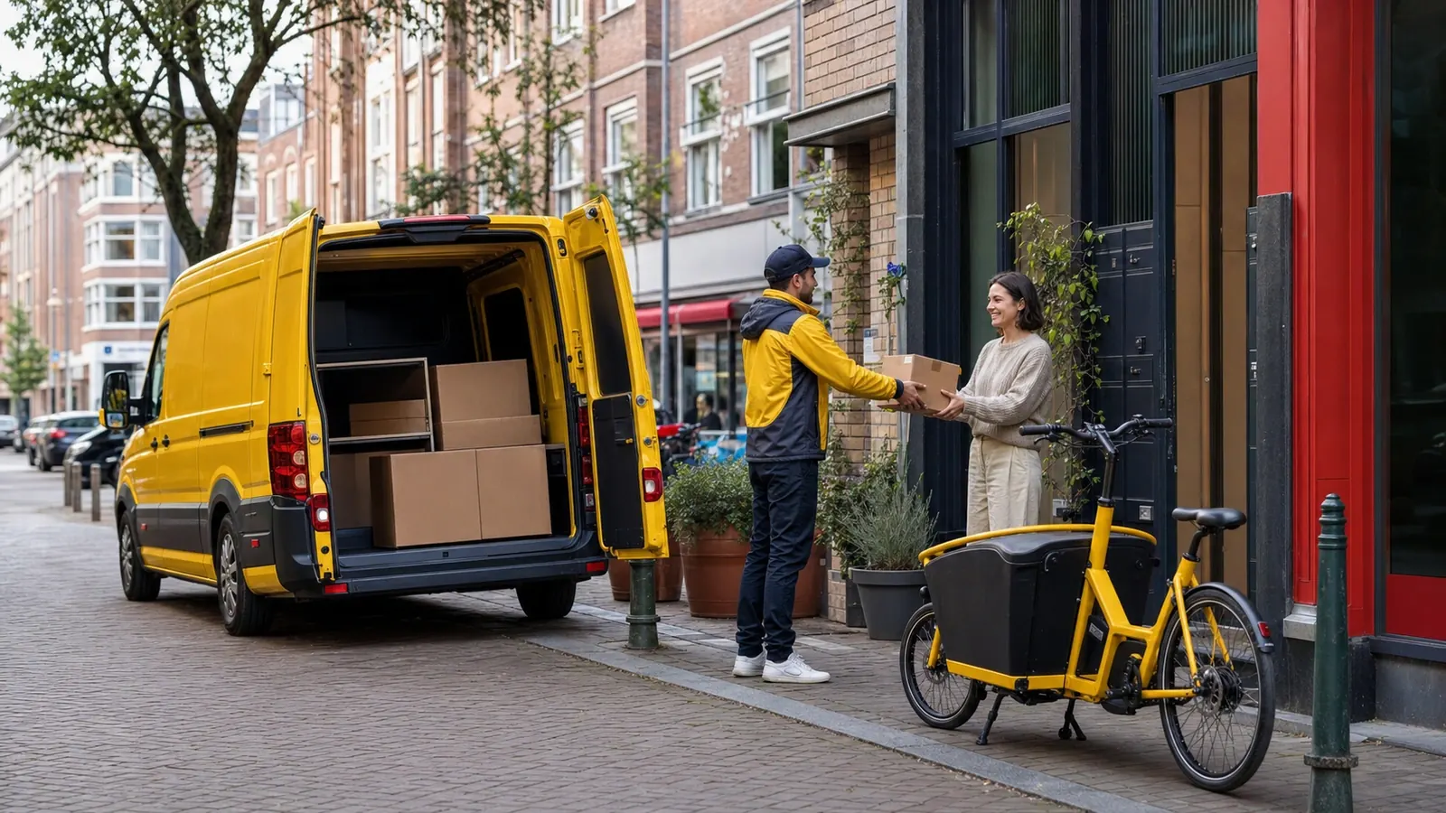 DHL Group brand proof: the doorstep signal.