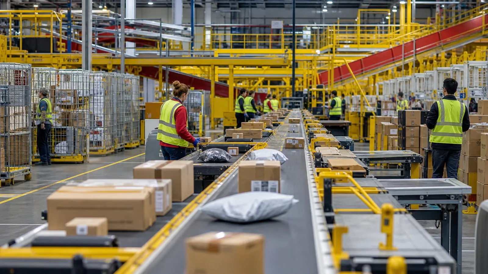 DHL Group brand proof: sortation at scale.