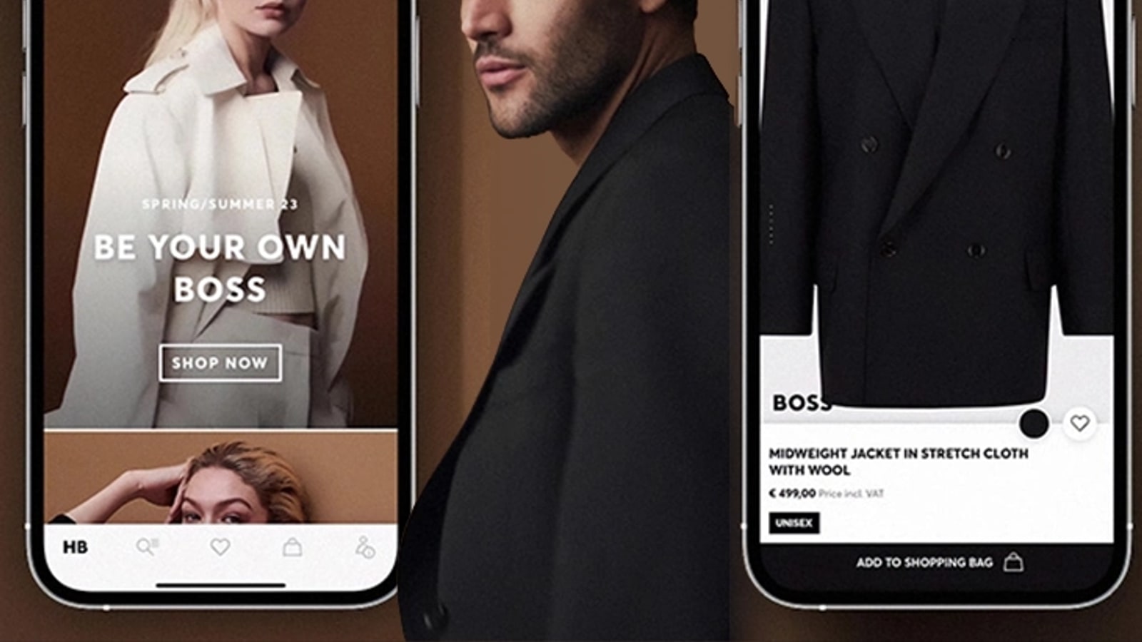 Hugo Boss digital commerce and packaging surface.