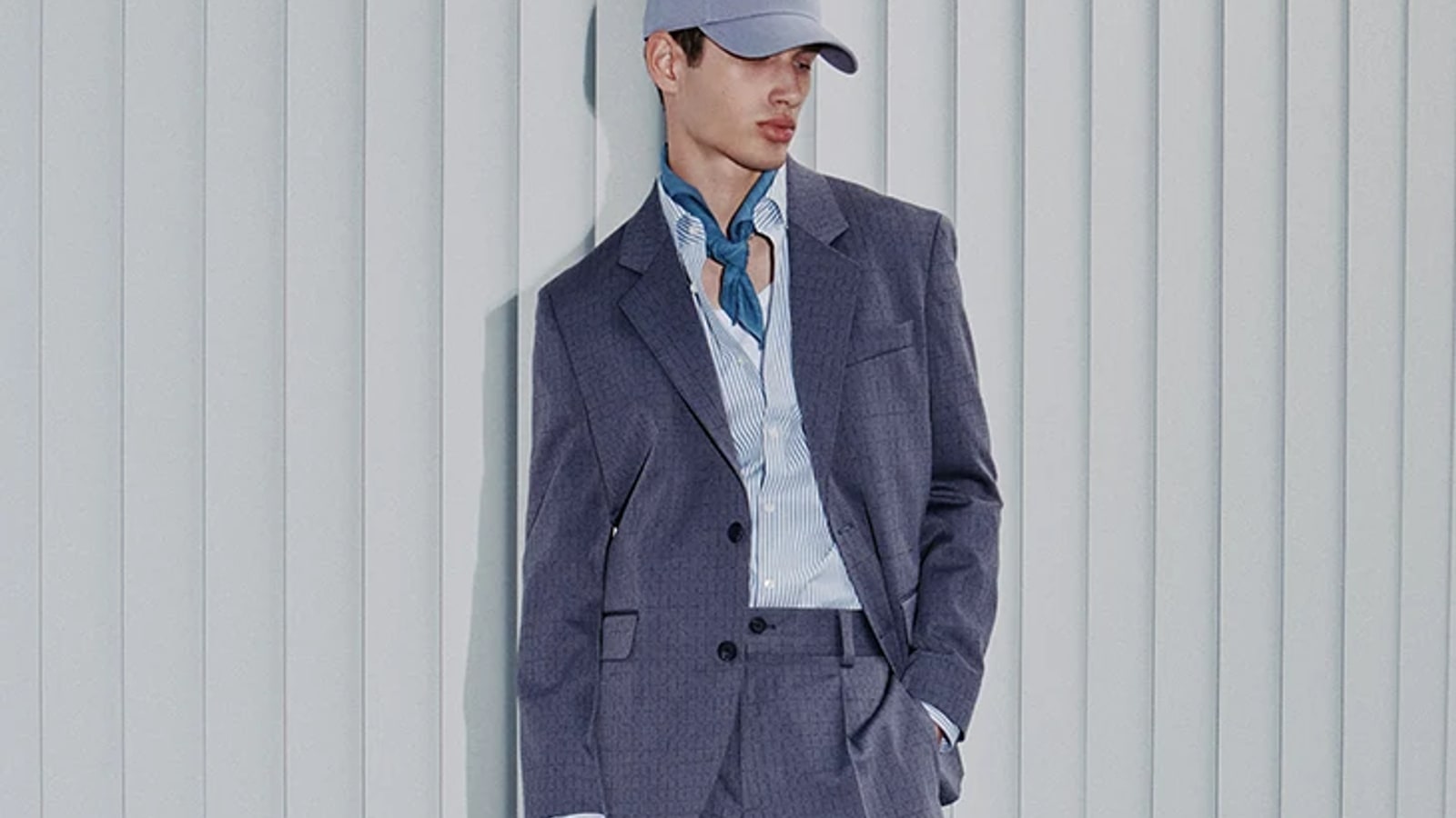 HUGO fashion campaign styling with contemporary apparel.