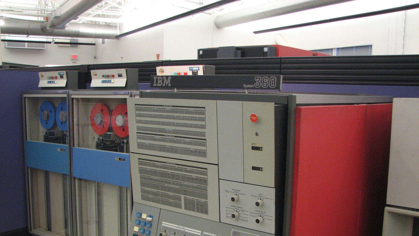 IBM System/360 mainframe equipment room showing enterprise machine proof.