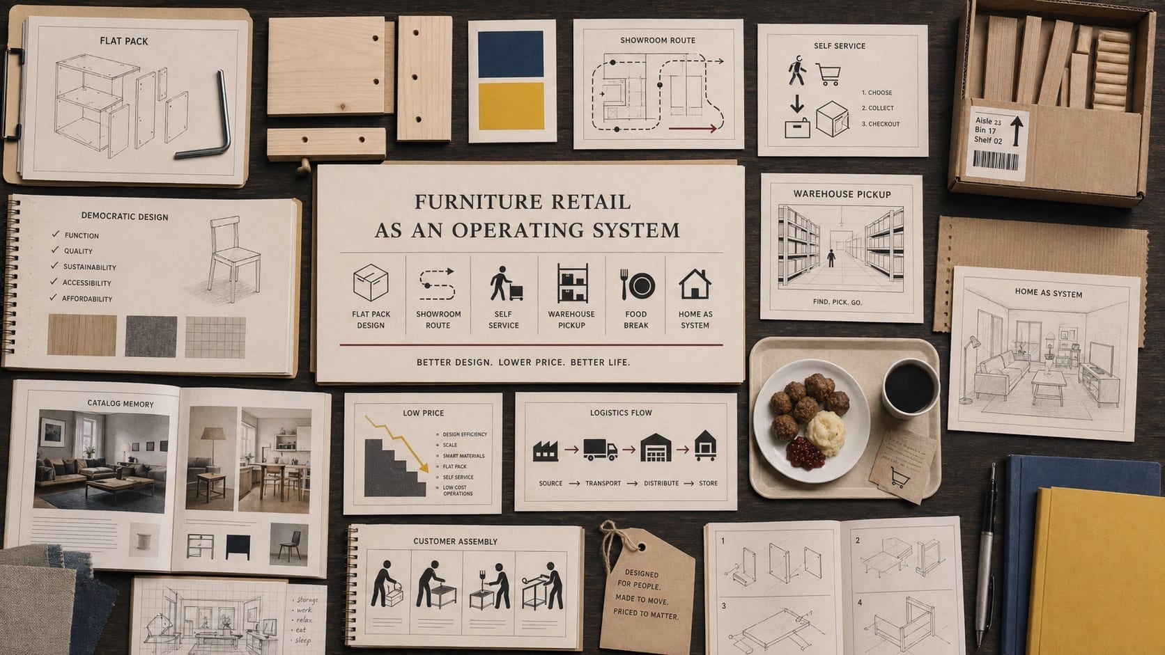 Premium editorial still life for IKEA furniture retail operating system.