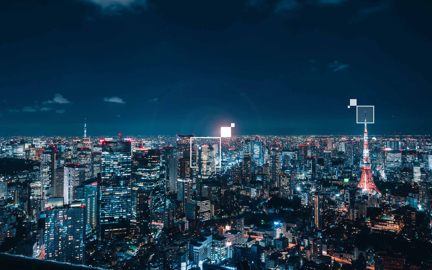Official Intel AI technology image with city and network proof.