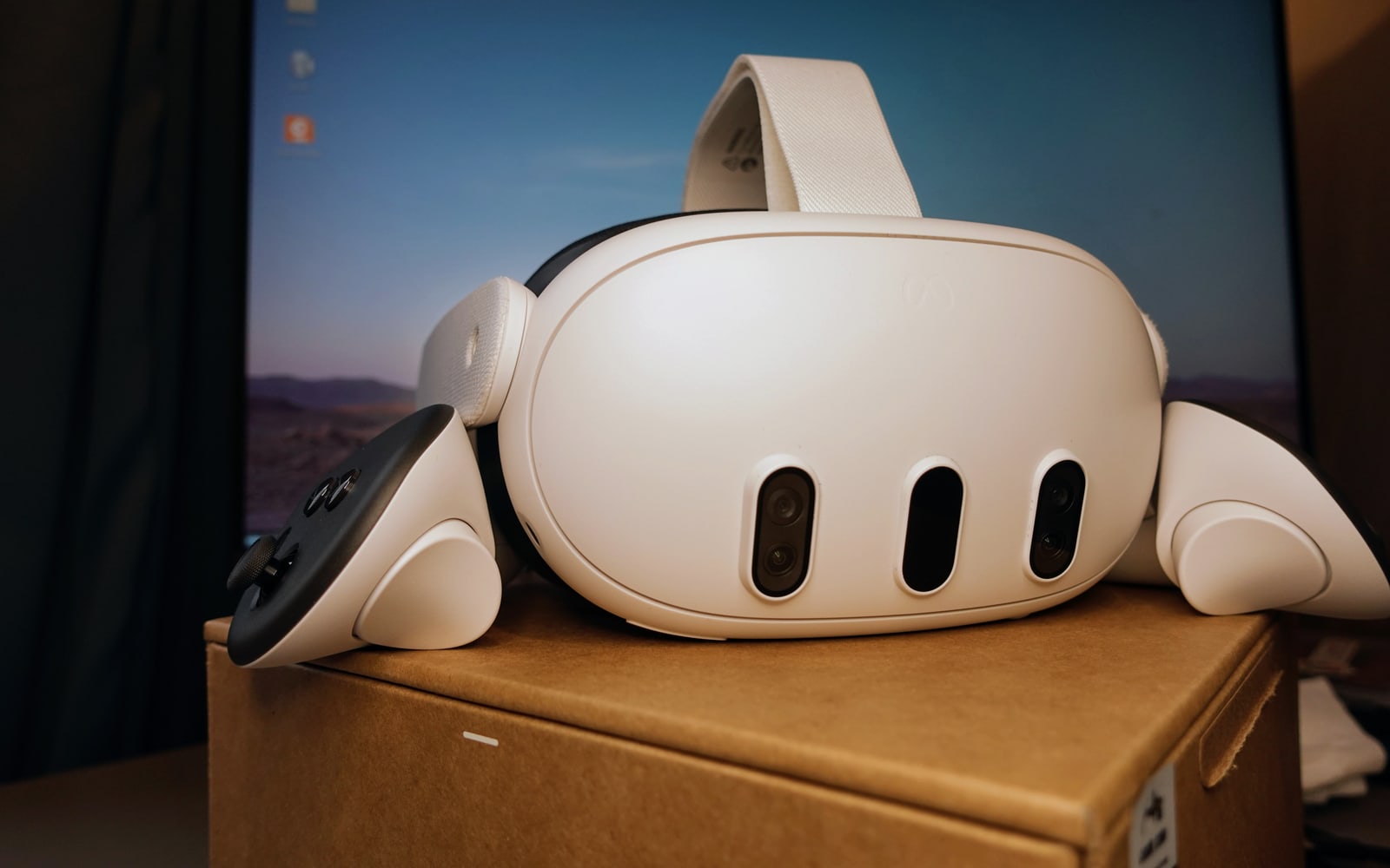 Front view of a Meta Quest 3 headset.