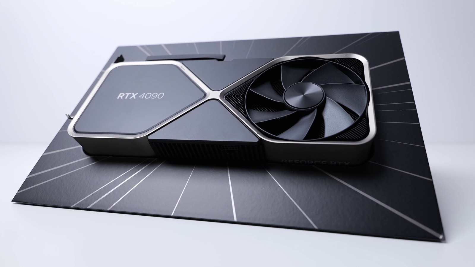 Nvidia GeForce RTX 4090 Founders Edition graphics card and packaging.