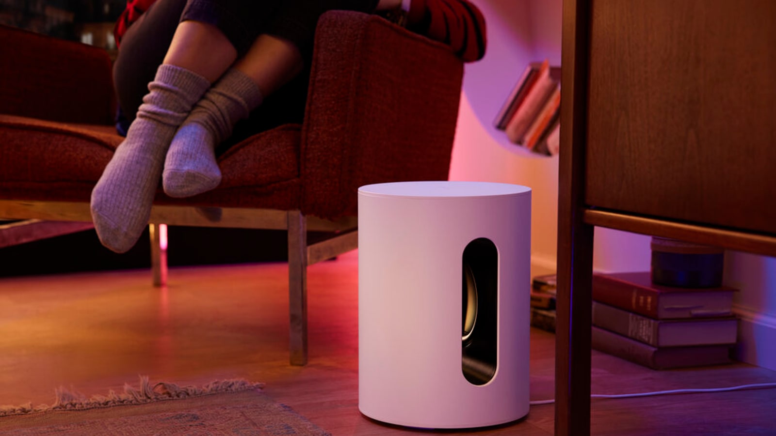Sonos Sub Mini in a living-room audio setup.