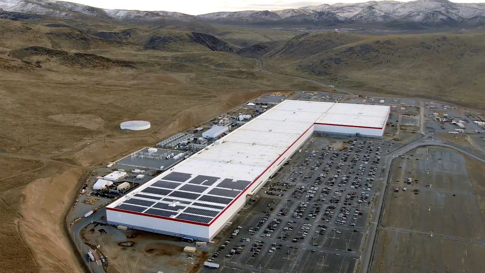 Tesla Gigafactory Nevada showing the manufacturing scale behind batteries and vehicles.
