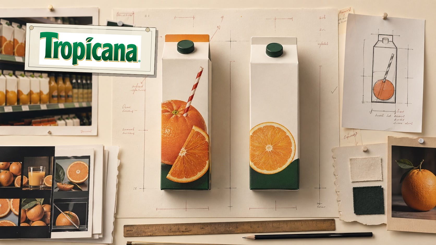 Tropicana packaging redesign archive visual showing shelf memory.