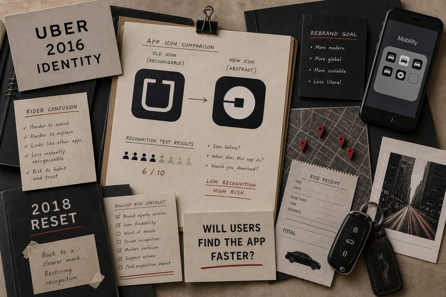 Uber app icon recognition risk visual.