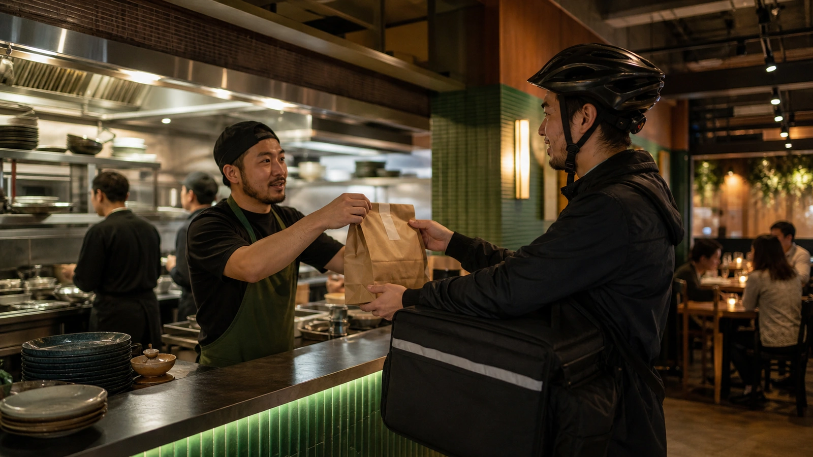 Uber brand proof: restaurant handoff.