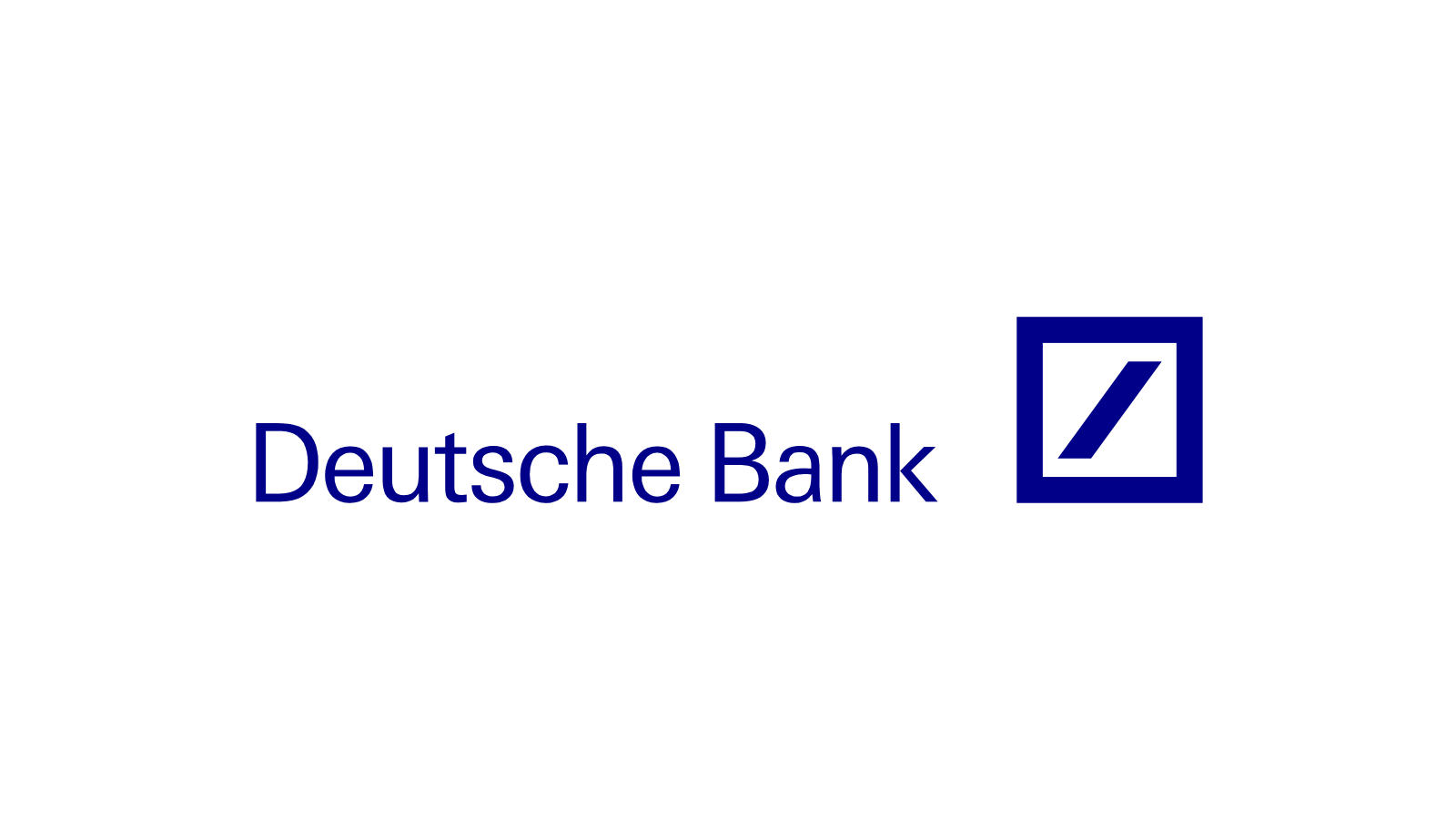 Deutsche Bank source-backed current logo mark on a fixed white canvas.