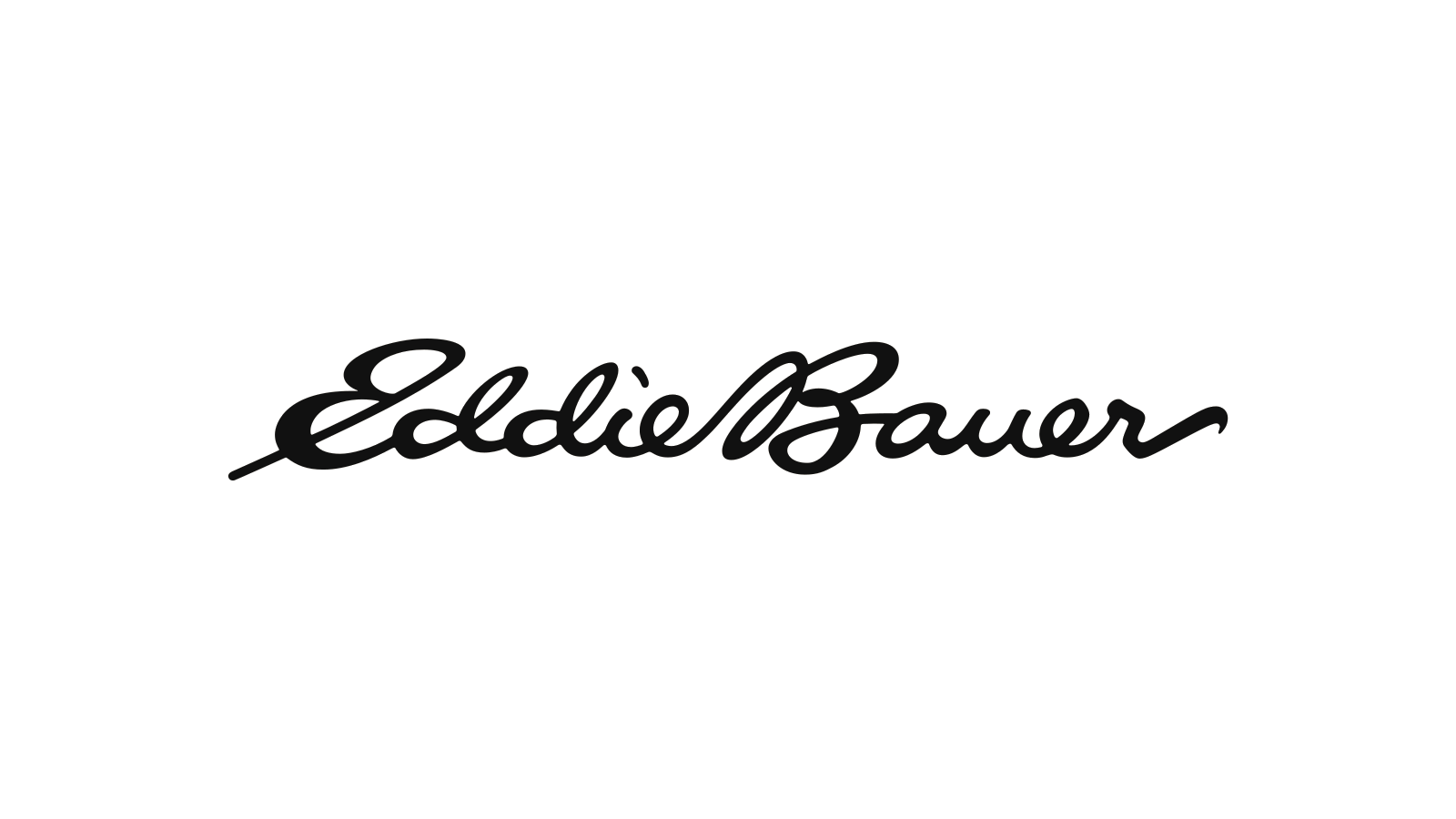 Current official Eddie Bauer signature wordmark on a normalized white canvas.