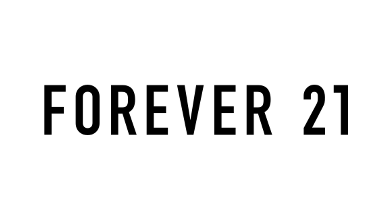 Current Forever 21 wordmark on a normalized white source-mark canvas.