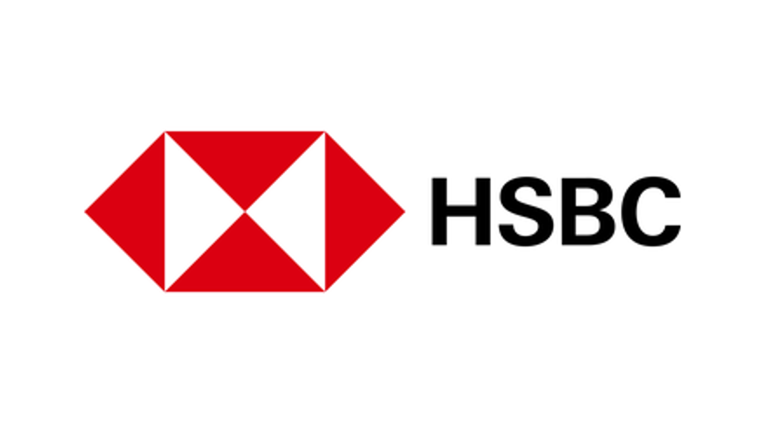 Current HSBC wordmark and red-white hexagon.