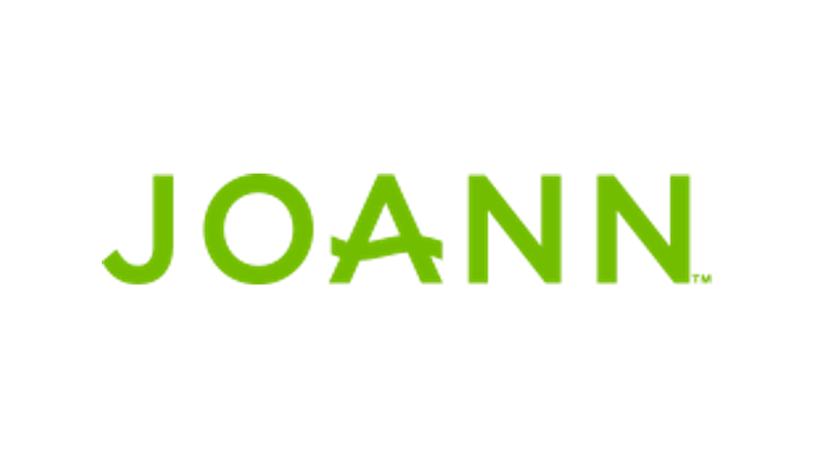 Final JOANN green wordmark on a normalized white source-mark canvas.