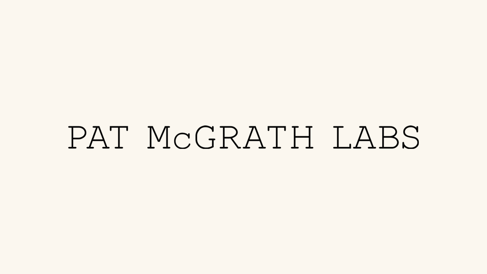 Official Pat McGrath Labs logo normalized on an ivory source-mark canvas.