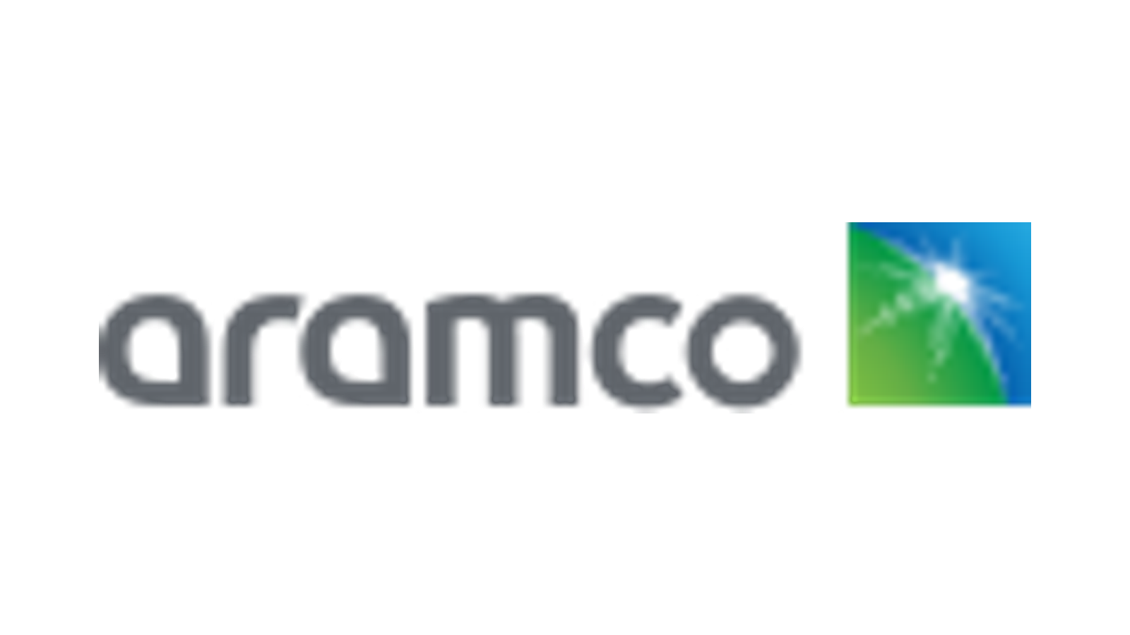 Current Aramco masterbrand mark on a contained white canvas.