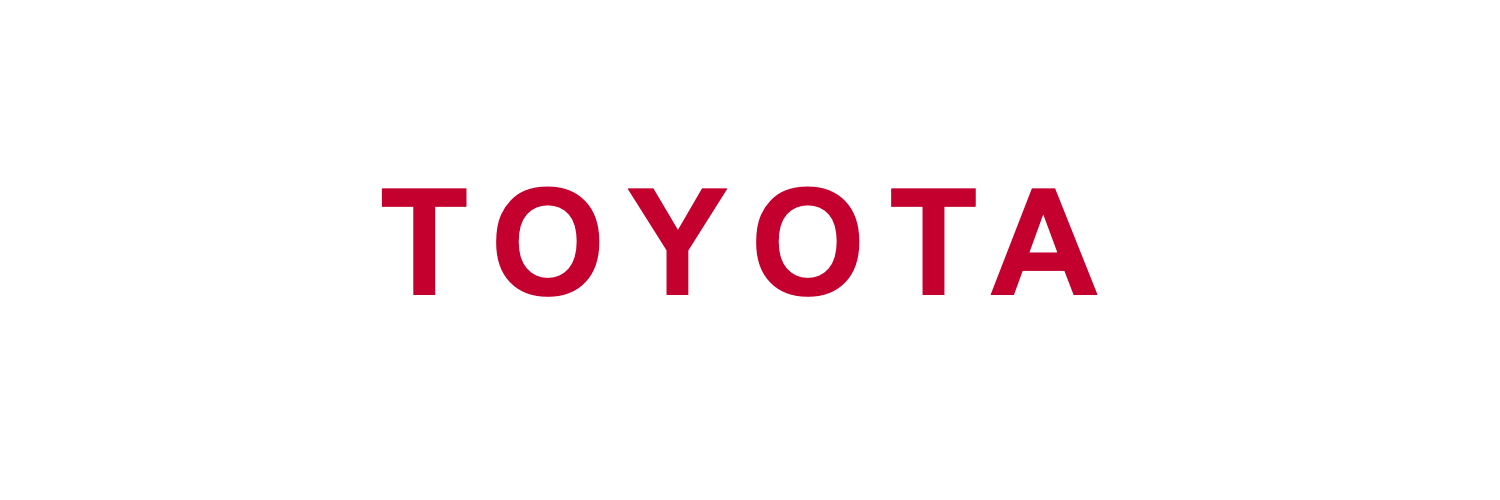 Toyota wordmark on a wide Brand Signal Card source-mark canvas.