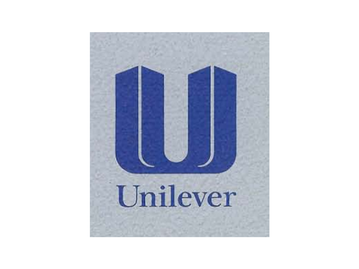 1990 blue U and serif wordmark