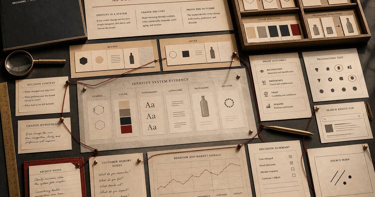 Brand Transformations: Cue and Proof archive visual