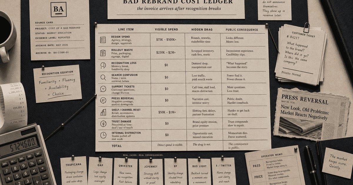 Cost of a Bad Rebrand archive visual