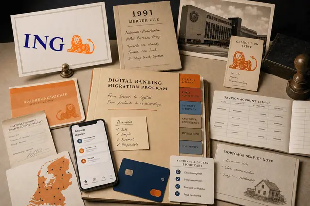 Banking surface showing orange used for energy, access, and recognizable trust.