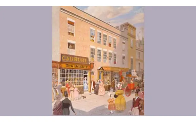 Historic Cadbury shop proof showing Mondelez portfolio roots in real snack retail memory.