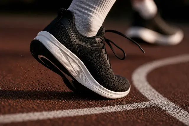 Sportswear motion cue showing how a brand personality can be carried through movement and product context.