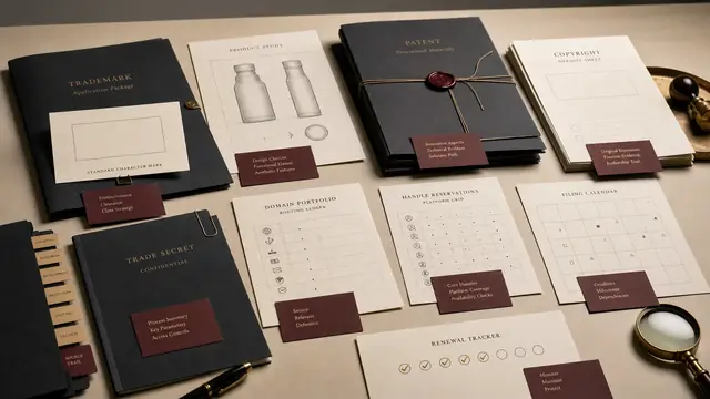 Protected asset stack showing brand files prepared for real public surfaces.